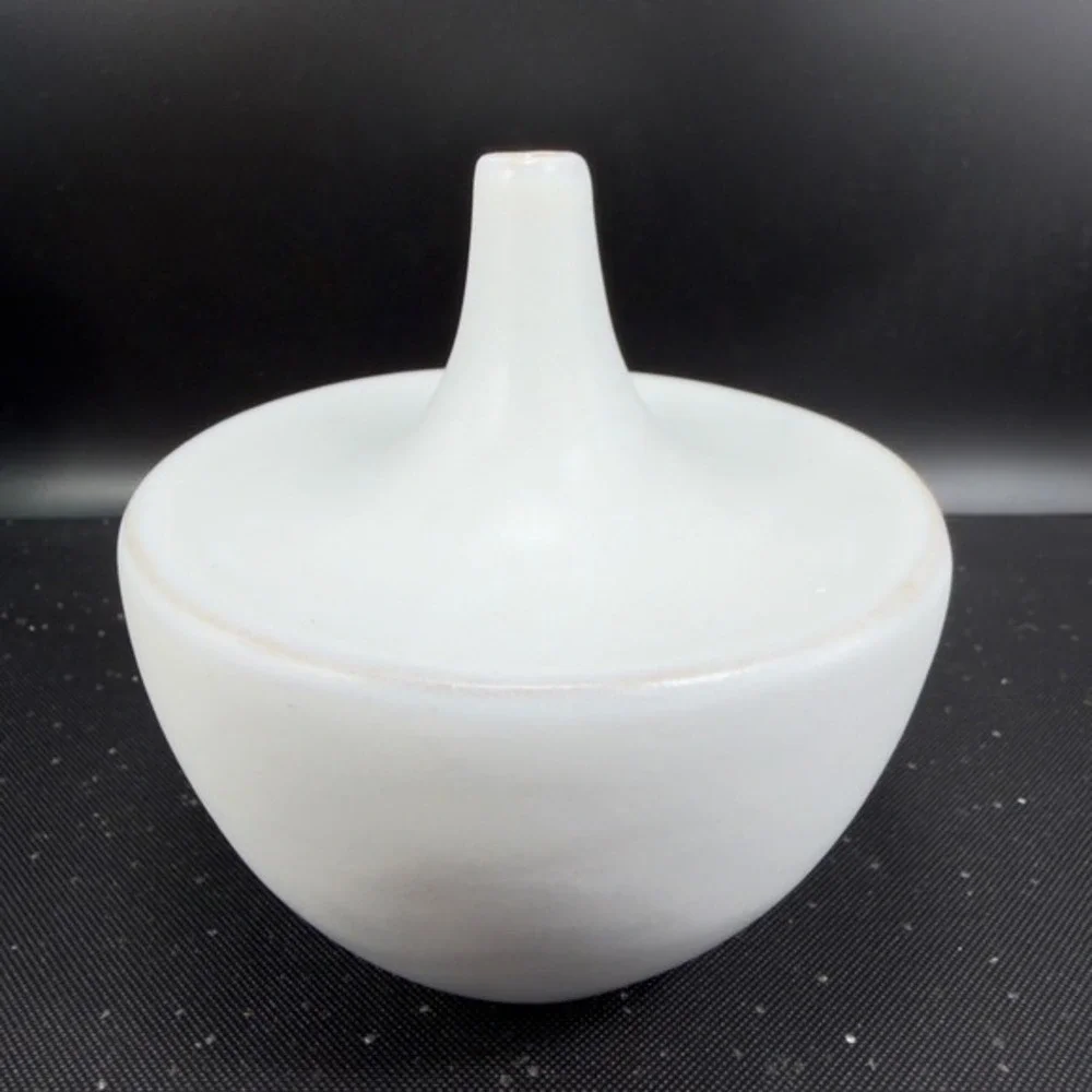 HomArt White Ceramic‎ Bud Vase Modern Minimalist Teardrop Design Matte Vessel